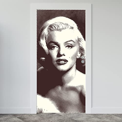 Estika Türtapete selbstklebend - Marilyn Monroe - 95x205 cm - Einem Bogen Türposter, Abstrakt Türaufkleber, Aufkleber PVC Folie, Klebefolie für türen, Tür tattoo, Modern decoration