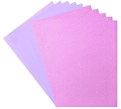 Florens glitterpapper och kartong – A4 färgade korttillbehör – lavendel/hyacint – 10 ark – färgat papper för scrapbooking, korttillverkning och annat pappershantverk – 250/216 GSM