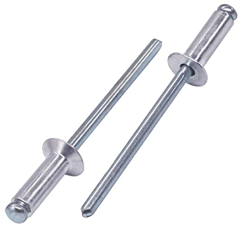 SKIR'CO Remaches de aluminio avellanados (100 piezas) 4.0 x 12 mm, mandril de acero, remaches