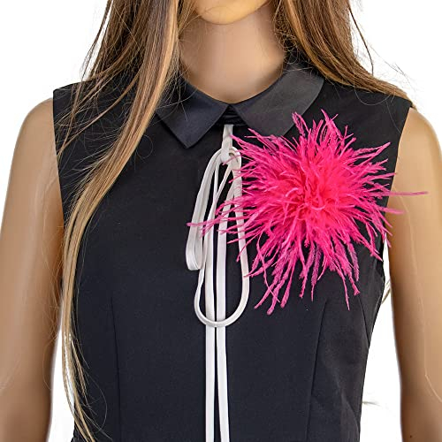 SYSUII Damen Federbrosche,Natürliche Straußenfeder Ansteckbrosche Federbrosche Feder Blume Brosche Pins Kleid Zubehör Fascinators Kostüme Dekor Kopfbedeckung für Hochzeit Party Festival -Rose