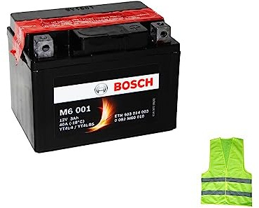 KOMPATIBEL MIT SYM Mask/MaskE2 50 da Anno 2000 al 2005 Bosch Batterie YT4L-BS M6001 EINSATZBEREIT UND BATTERIELADEGERÄT 3 AH Ampere 12VOLT 114X71X86MM