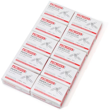 Jumbo Paper Clips，Qimailer Paper Clips - 1000 Pieces (10 Boxes of 100 Each) - Silver Standard Size 2.0IN - Office & School