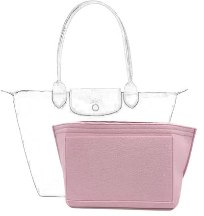 D.DUO Faltbarer Geldbörsen-Organizer, Kompatibel mit Le Pliage (Rosa, M)