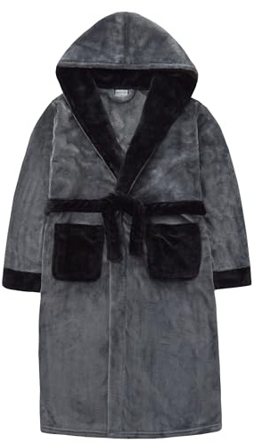 Undercover Boys Contrast Hooded Robe 18C848 Dark Grey 14-15 Years