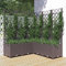 Gecheer Jardinera de esquina con rejilla, jardinera, de jardín, rejilla, enrejado, de polipropileno, marrón, 120 x 120 x 136 cm, jardinera con rejilla con celosía, jardinera de jardín o terraza