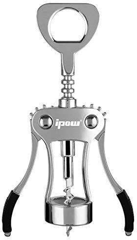 ipow Cavatappi Professionale a Doppia Leva per Vino e Birra -Cavatappi Antiscivolo in Lega di Zinco