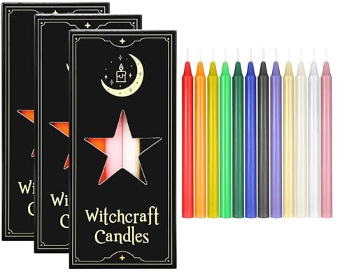 Scentoria Stabkerzen Bunt, 36 Stück Kleine Kerzen, Stabkerzen, Spitzkerzen Höhe 16 cm ø 1,2 cm, Bunte Kerzen,Rituals Kerze, Tisch Dekoration, Bankett, Hochzeit