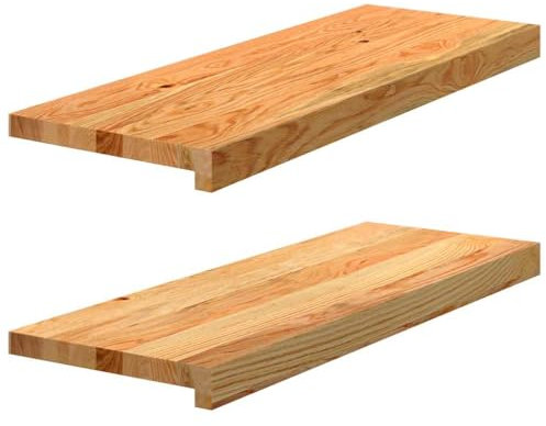 vidaXL Fensterbänke 2 Stk. Hellbraun 70x25x2 cm Massivholz Eiche, Fensterbrett, Holz Treppenstufe, Holz Fensterbrett, Fensterbank Eichenholz