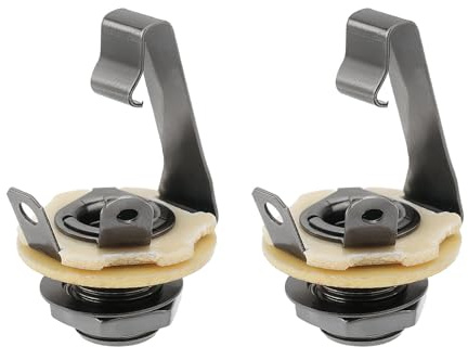 The Lord of the Tools 2Pcs Guitar Input Jack 6.5mm Jack Mono Panel Mount Receptacle 1/4 Inch Female Guitar Input Jack for Guitar Bass Speakers M9x0.75 Black