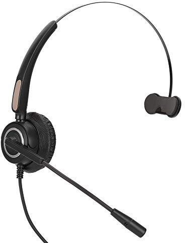 ZJchao Casques Téléphoniques pour Téléphones de Bureau, Casque Binaural Filaire 3,5 Prises, écouteurs Téléphoniques, Centre d'appels, Casque d'ordinateur, Casque Téléphonique, Casque