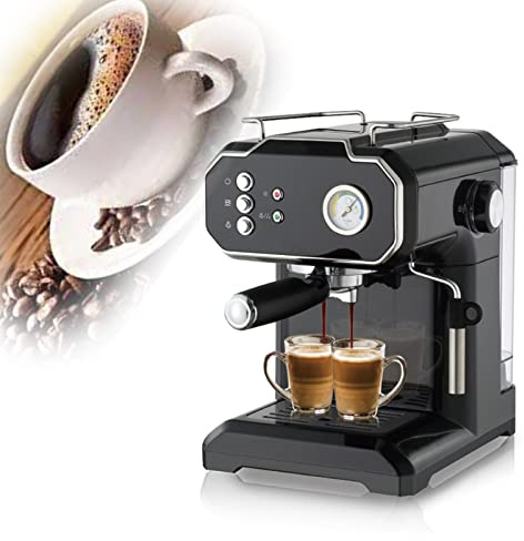 Espresso Machine with Milk Frother, 15 Bar Coffee Maker, 1.5L Water Tank for Cappuccino and Latte, Compact Design for Home and Office Use