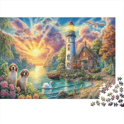 Puzzle Monito Atardecer Otoñal 1000 Piezas 70x50cm en Papel Reciclado para Familia y Amigos Puzzle Relajante detallado Actividad en casa Idea de Regalo