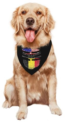 Belgien – Belgiska rötter och hundhalsduk som vuxit i Amerika mjuk hundbandana justerbar hundhalsduk för födelsedag valpar hundkläder & tillbehör