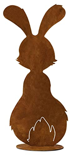 Rostikal Hase Rost Gartendeko 25 cm - Elegante Deko Wohnzimmer Frühling, Zeitlose Rost Deko für Ostern, Hochwertige Gartendekoration für Stilvolle Akzente im Innen- und Außenbereich