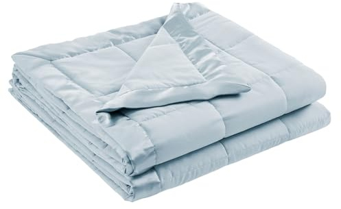 Madison Park Down Alternative Twin Size Blanket for Bed, Satin Trim, Blue