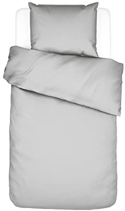 Juego de ropa de cama Essenza de satén, 100 % algodón, plata, 155 x 220 cm + 80 x 80 cm