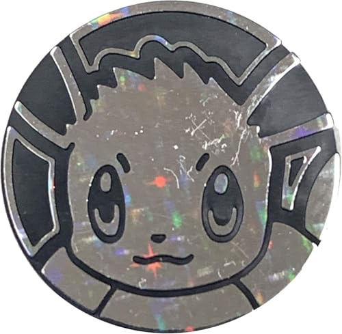 Pokemon Coin officiel – Évoli – Feuille holographique brillante – Jeu de cartes à collectionner