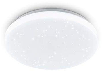 EGLO LED Deckenleuchte Pogliola-S, Ø 26 cm, 1 flammige Wandlampe, Kristalleffekt Deckenlampe aus Stahl und Kunststoff in Weiß, Wohnzimmerlampe, Küchenlampe, Bürolampe, Flurlampe Decke