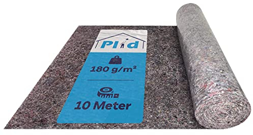 PLID® Maler Abdeckvlies - Vlies mit Anti-Rutsch Beschichtung - Oberflächenschutz für Maler und Heimwerker - Malerfilz Fliesrolle - Umzugsdecken Rolle - Filzrolle 220 gramm für Bodenabdecken 10m