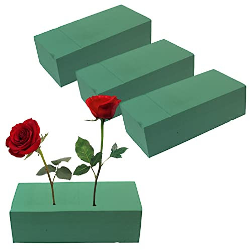 DBOO 4 Pcs Wet Floral Foam Bricks Wet Foam Fresh Wet Brick Sponge Block Florist Styrofoam Blocks Floral Foam Block Sponge