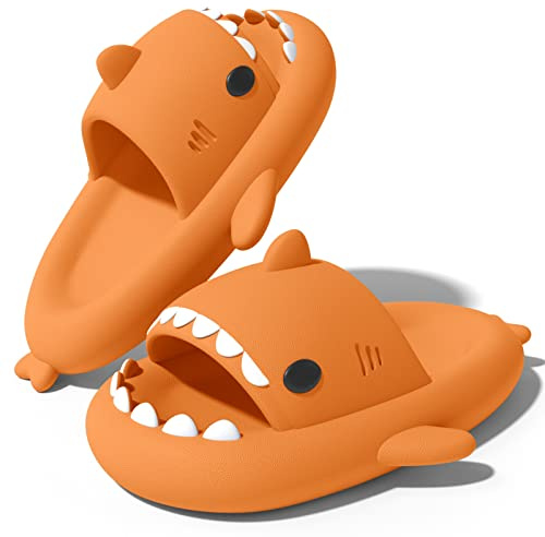 NIBESSER Ciabatte Donna Estive Ciabatte Squalo Donna Comode da Mare Spiaggia Bagno Piscina Pantofole Antiscivolo Originali Carine per Casa Sandali A Punta Aperta, Arancione, 40/41 EU