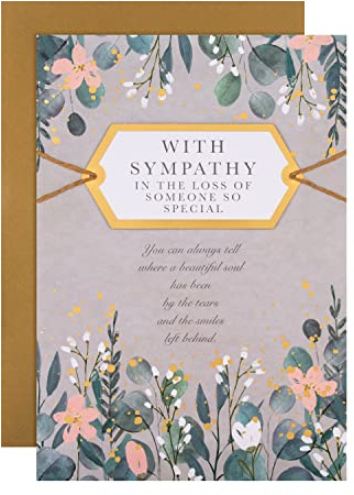 Hallmark Sympathy Card - Classic Floral Design with Heartfelt Verse