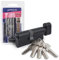 APECS - Cilindro cilíndrico con pomo para cerradura de cilindro de 70 (35C/35) mm para cerradura de puerta con 5 llaves modelo SM-65(35C/35)-C-BLM