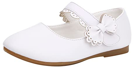 Zapatos de bautizo niña princesa zapatos niña niño niño zapatos baile niña bebé zapatos niña niño zapatos cuero fiesta zapatos de cuero antideslizante princesa zapatos, Blanco, 21 EU