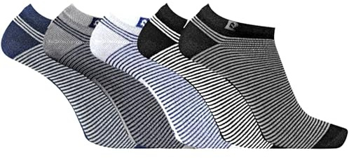 Pierre Cardin Chaussette Homme Coton Peigné - Lot de 5 - Chaussettes Basses Homme, Rayées, Noir, Gris, Bleu, Taille 40/46