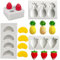 4 PCS Fruit Silicone Molds Strawberry Silicone Mould Chocolate Fondant Moulds Candy Mould Candle Silicone Fruit Mold Jelly Moulds Soap Embed Molds for Cupcake Topper Cake Decoration Supplies