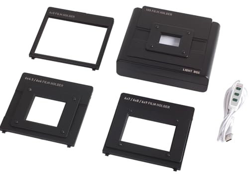 Scanner per pellicole mobile, copia di diapositive e negativi, visione con illuminazione a LED - dimmerabile, con supporto per pellicole da 135, 120, 4x5, ripristino delle pellicole in foto digitali