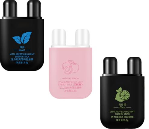 3 Stück Nasal Inhaler, Naseninhalator Mit Doppelfunktion, Inhalierstift Für Die Nase, Energetisierender Naseninhalator, Energetic Stick Doppelloch-Erfrischungstube - Kühlender Nasenenergie-Inhalator
