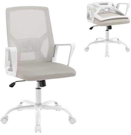 Klihome Silla Escritorio Ergonomica, Silla de Trabajo, Gris