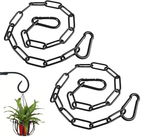 2 Piezas 60CM cadena acero inoxidable 304 con 4 mosquetón, Ø 3 Mm cadena de metal negra, cadena de acero inoxidable para valla al aire libre, jaula, cerradura de seguridad de puerta