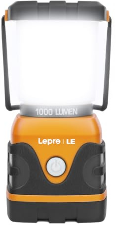Lepro Lampe Camping LED, Lanterne Camping Puissante 1000lm, Alimentation par pile, Luminosité Réglable, Etanche, pour Camping, Bivouac, Pêche, Randonnée, Cave