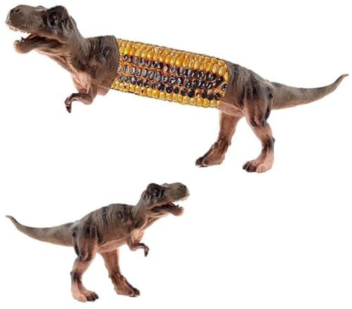 Ameble majskolvshållare dinosaurie rostfritt stål, rolig rexform majs på kolven hållare för grill daglig middag brun, dinosaurieform, rostfritt stål reex spetsar, BBQ Daily Di
