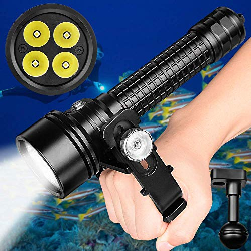 Odepro D3800S LED Taucherleuchten 3800lumens Tauchlampe 2 Modi Hauptlicht mit Batterieanzeige für 150M professionelles Unterwassertauchen