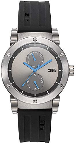 STORM HYDRON V2 RUBBER - Multifunctional Design with Date/24-Hour, Silicon Strap for Comfort, Contemporary Brushed Steel Finish, 50M Water Resistance, For Active Lifestyles with Style and Reliability.