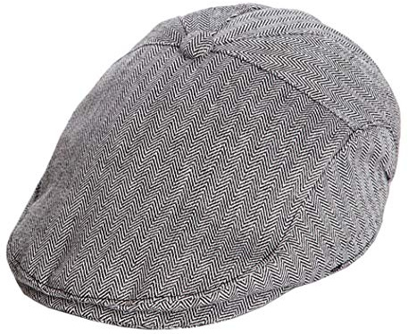 INOGIH Boys Tweed-Newsboy Cap Toddler Cotton Beret Hat 6M to 2 Years, Black, 6-12 Months