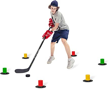 Hockey Training Drill Cones Stickhandling 6 Stück - Stickhandling Trainer - Puck and Ball Control