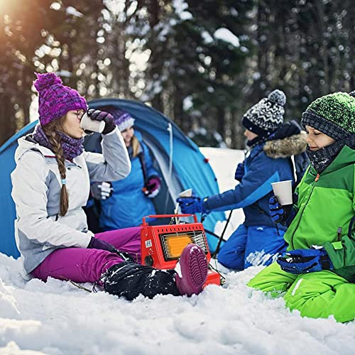 YKYR Calefactor De Gas Portátil 1.3KW Calentador De Gas De Cerámica Calentador De Butano De Camping Negro Estufa De Calefacción Compacto Seguro (Color : Red)