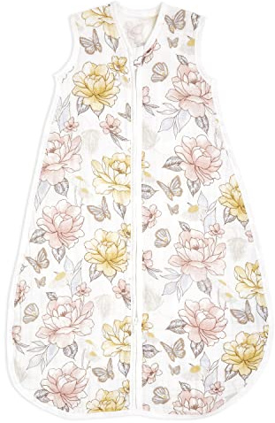 aden + anais Soft Sleeping Bag- Pack of 1 | GOTS Certified | Wearable Lightweight Muslin Sleep Sack Blanket | Pretty Sleeping Bag for Baby | 18-36 Months, 1 TOG | Newborn & Infant Essentials | Earthly