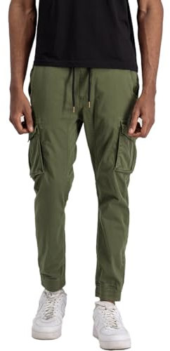 Alpha Industries Cotton Twill Jogger Freizeithose für Herren Dark Olive