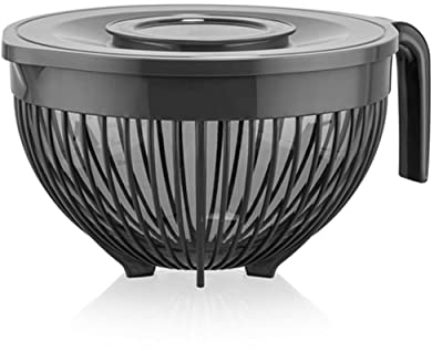 UANDU Bol mélangeur de 2,75 l avec fond d'arrêt, bol, bol à pâte, bol de cuisson, bol à pâte avec couvercle anti-éclaboussures et fond antidérapant, passe au lave-vaisselle, plastique sans BPA