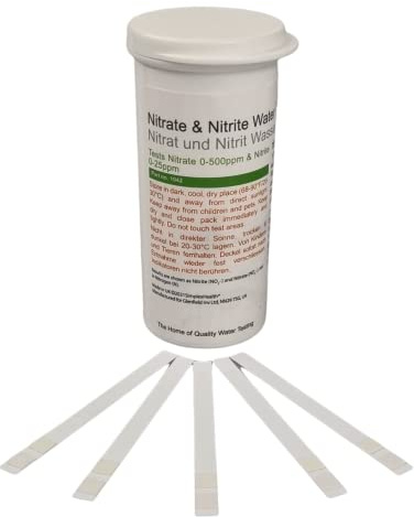 SimplexHealth Nitrate & Nitrite Water Test Strips 0–500 ppm & 0–25 ppm – 50 Rapid Dip-Wait-Read Strips for Fresh Water Quality Testing (Tap, Well, Pond, Stream & Lake)