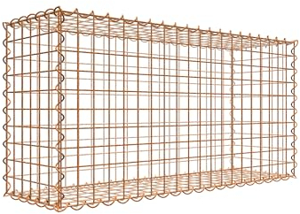 GABIONA Rostig Gabion 100 cm x 50 cm x 30 cm (L x H x D), maskstorlek 5 cm x 5 cm, spiral