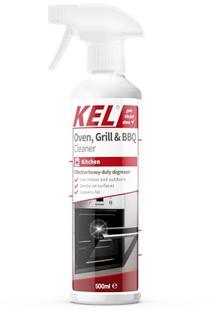 KEL - Oven, Grill, & BBQ Cleaner Spray, Removes Baked On Food & Burnt-in Grease Fast, For Kitchen & Outdoors - 500ml