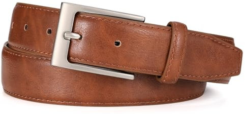 WHIPPY Herren Gürtel, Herren Ledergürtel klassischer Jeansgürtel für Männer 38mm breit,braun 130cm