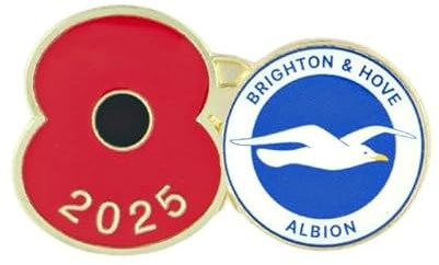 Official Royal British Legion Brighton & Hove Albion Poppy Football Pin 2025