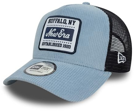 New Era Casquette de Camionneur Ajustable pour l'été avec Maille et visière incurvée Chapeau écusson Bleu